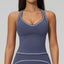Manufacturer Women Yoga Tank Top Naked Feeling Activewear Color Block Padded Workout Gym Wear