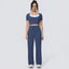 Volupie Stripe Casual Set | Conjunto Top Manga Corta + Pantalón Wide Leg Cordón