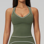Manufacturer Women Yoga Tank Top Naked Feeling Activewear Color Block Padded Workout Gym Wear