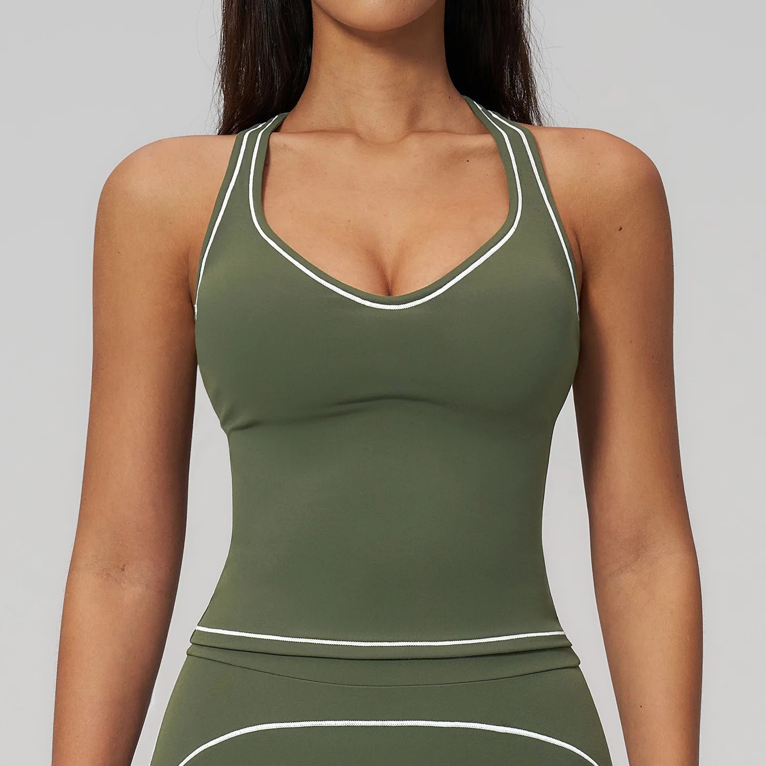 Manufacturer Women Yoga Tank Top Naked Feeling Activewear Color Block Padded Workout Gym Wear