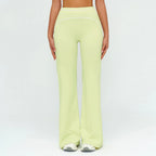 Wholesale Crossover Flare Yoga Pants Women High Waist Tummy Control Color Block Wide Leg Pants