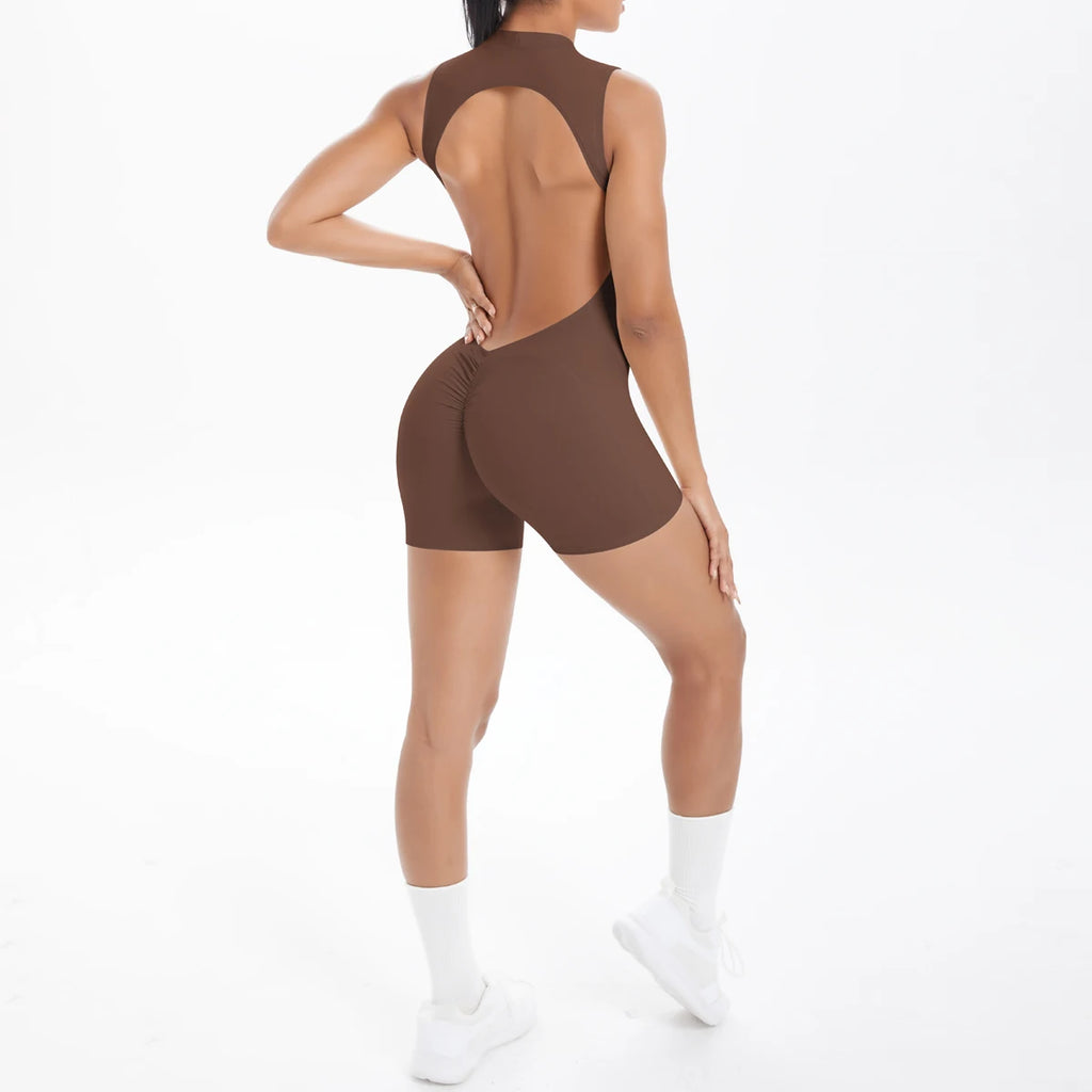 Sleeveless Cut Yoga Jumpsuits Built-In Bra Yoga One Piece Exercise Fitness Yoga Sports Vest One Piece