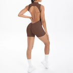 Sleeveless Cut Yoga Jumpsuits Built-In Bra Yoga One Piece Exercise Fitness Yoga Sports Vest One Piece