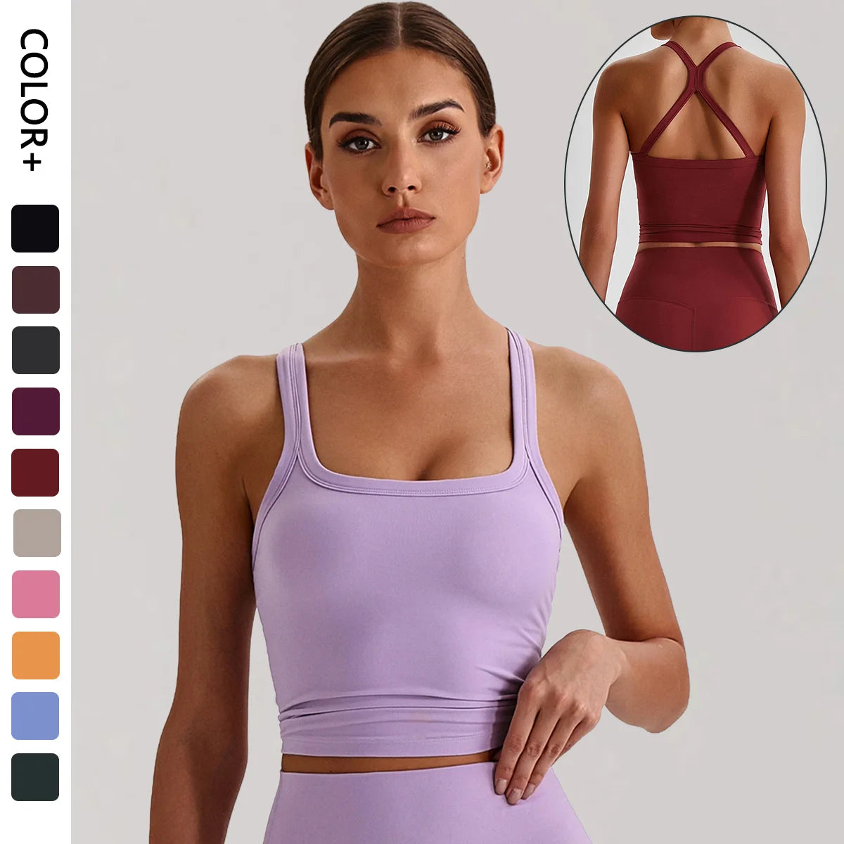2026 Trend Butter Soft High Stretch Sports Bra Padded Yoga Bra Crop Top Workout Gym Cami Tank Top for Women Imagen principal del producto