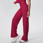 Custom Logo High Waist Quick Drying Hip Lifting Yoga Pants Tight Wide Leg Flared Pants Women Gym Sports Fitness Leggings