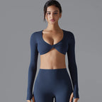 Custom Logo Yoga Short Long Sleeve Crop Tank Women Running Fitness Yoga Wear Top Sports Bra