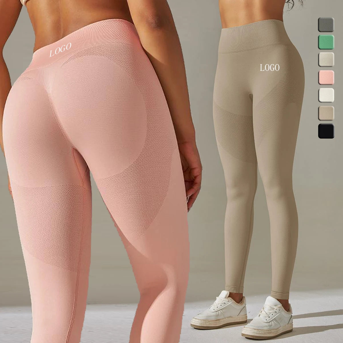 Custom Seamless High Waist Yoga Leggings Tummy Control Butt Lift Outdoor Fitness Workout Pant Features Solid Sports Gym Leggings Imagen principal del producto