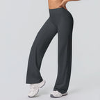 Custom Logo High Waist Quick Drying Hip Lifting Yoga Pants Tight Wide Leg Flared Pants Women Gym Sports Fitness Leggings