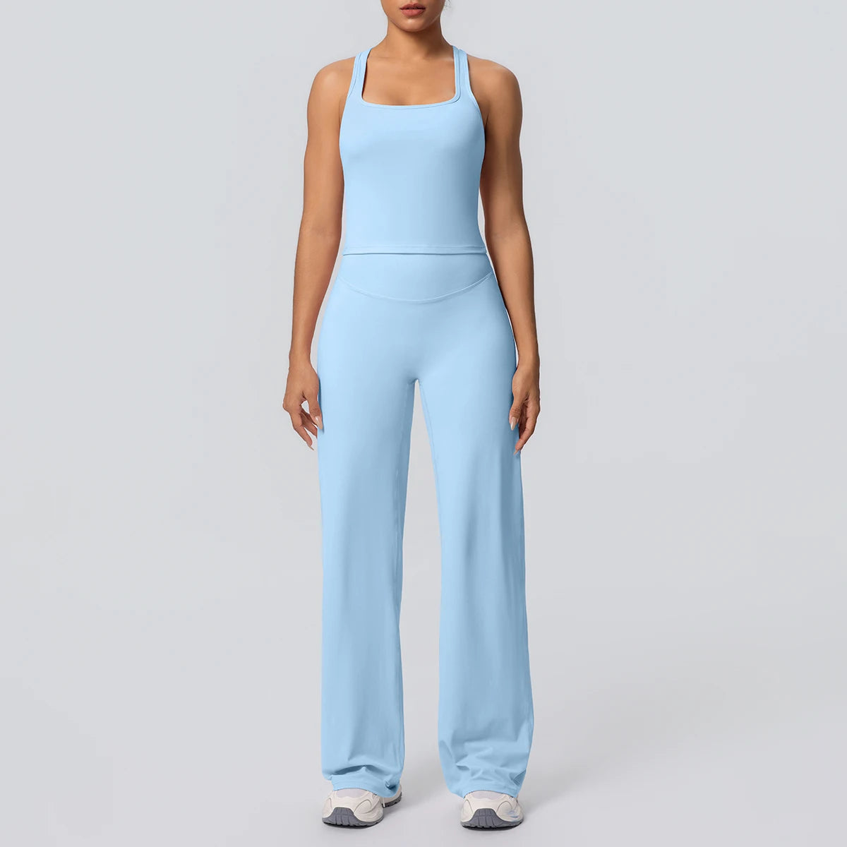 Volupie Diagonal Flow Racer Set | Top Racerback + Pantalón Wide Leg