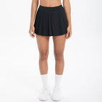 High Quality Casual Pleated Sports Skirt with Quick Drying Side Pockets Anti-Slip Fitness Skirt for Tennis Gym Wear Front Logo