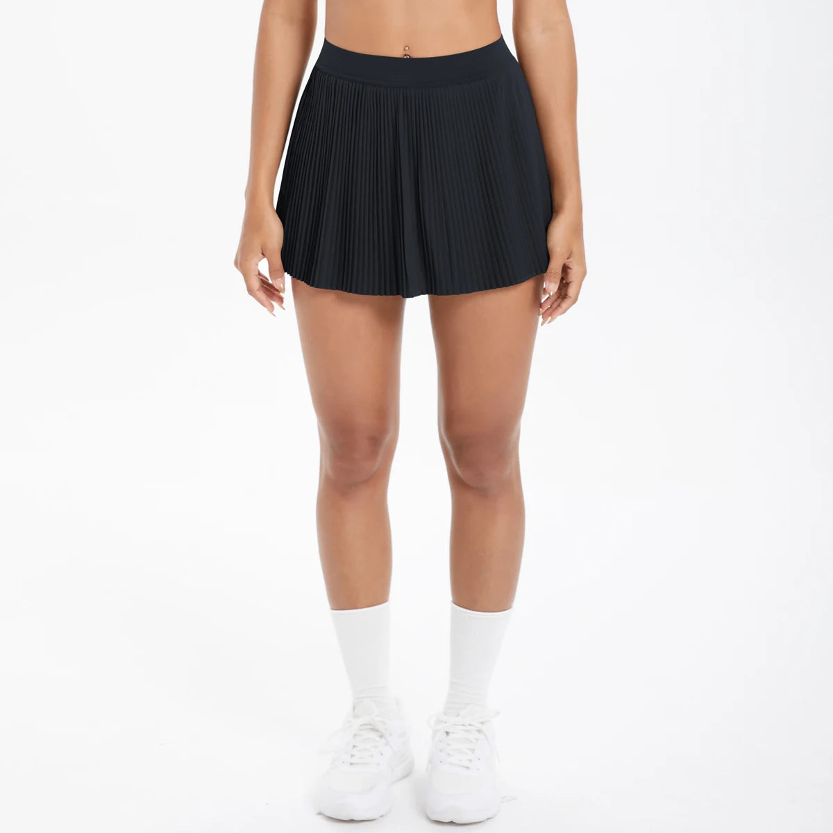 High Quality Casual Pleated Sports Skirt with Quick Drying Side Pockets Anti-Slip Fitness Skirt for Tennis Gym Wear Front Logo