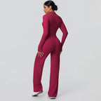 Custom Logo Premium High Stretch Long Sleeve Yoga Set Women Solid Color 2 Piece Gym Workout Activewear Sets