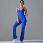 Women Jumpsuit Wide Leg Backless Jumpsuit Women Yoga Fitness Wear Bodysuit Hollow Out Gym Jumpsuits for Women