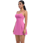 Custom Women's Sleeveless Moisture Wicking Tennis Dresses Flared Pleated Golf Jumpsuit Gym Skirts for Sports Wear