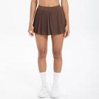 High Quality Casual Pleated Sports Skirt with Quick Drying Side Pockets Anti-Slip Fitness Skirt for Tennis Gym Wear Front Logo
