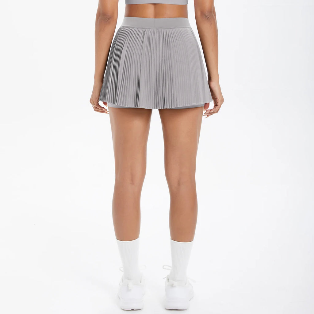 High Quality Casual Pleated Sports Skirt with Quick Drying Side Pockets Anti-Slip Fitness Skirt for Tennis Gym Wear Front Logo