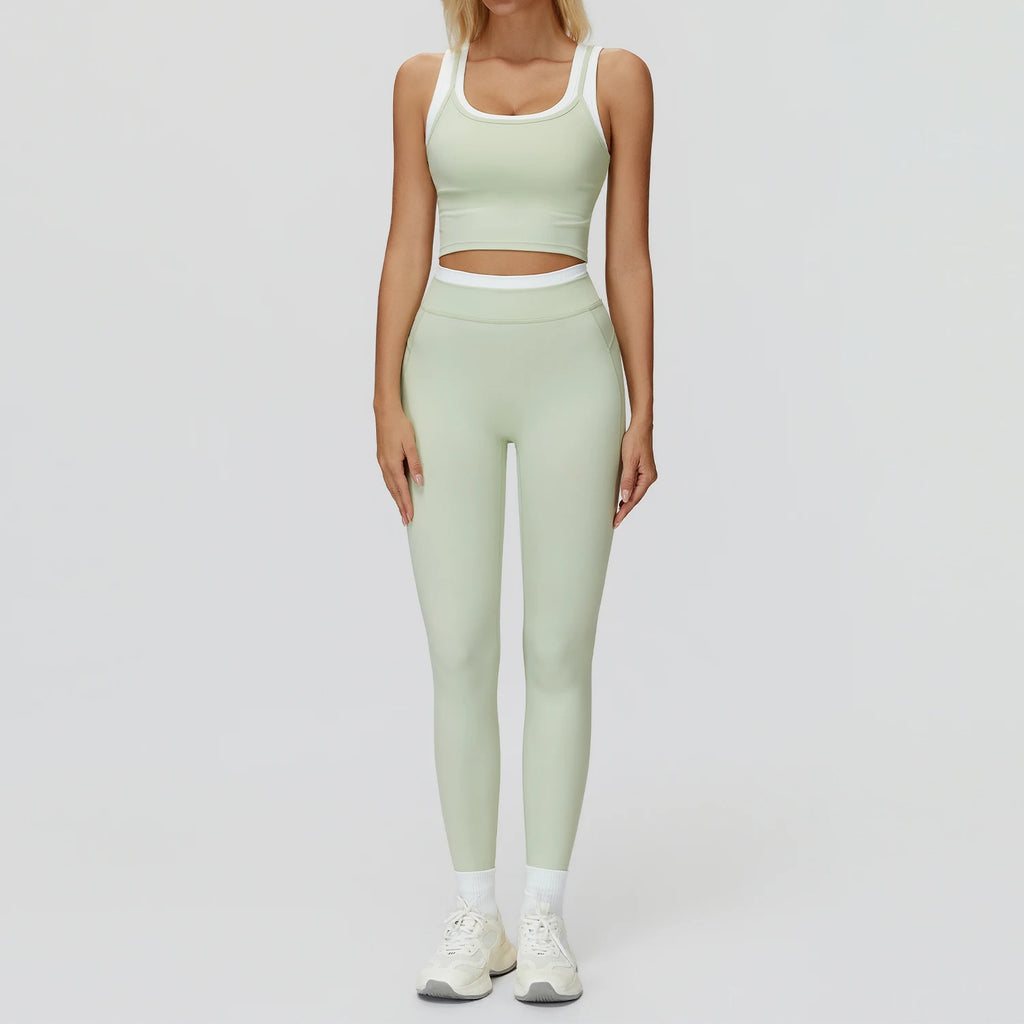 Wholesale Naked Feeling Yoga Set Women 2 Piece Set High Waist Seamless Fitness Workout Sportswear Outfit