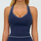 Manufacturer Women Yoga Tank Top Naked Feeling Activewear Color Block Padded Workout Gym Wear