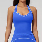 Manufacturer Women Yoga Tank Top Naked Feeling Activewear Color Block Padded Workout Gym Wear