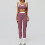 Wholesale Naked Feeling Yoga Set Women 2 Piece Set High Waist Seamless Fitness Workout Sportswear Outfit