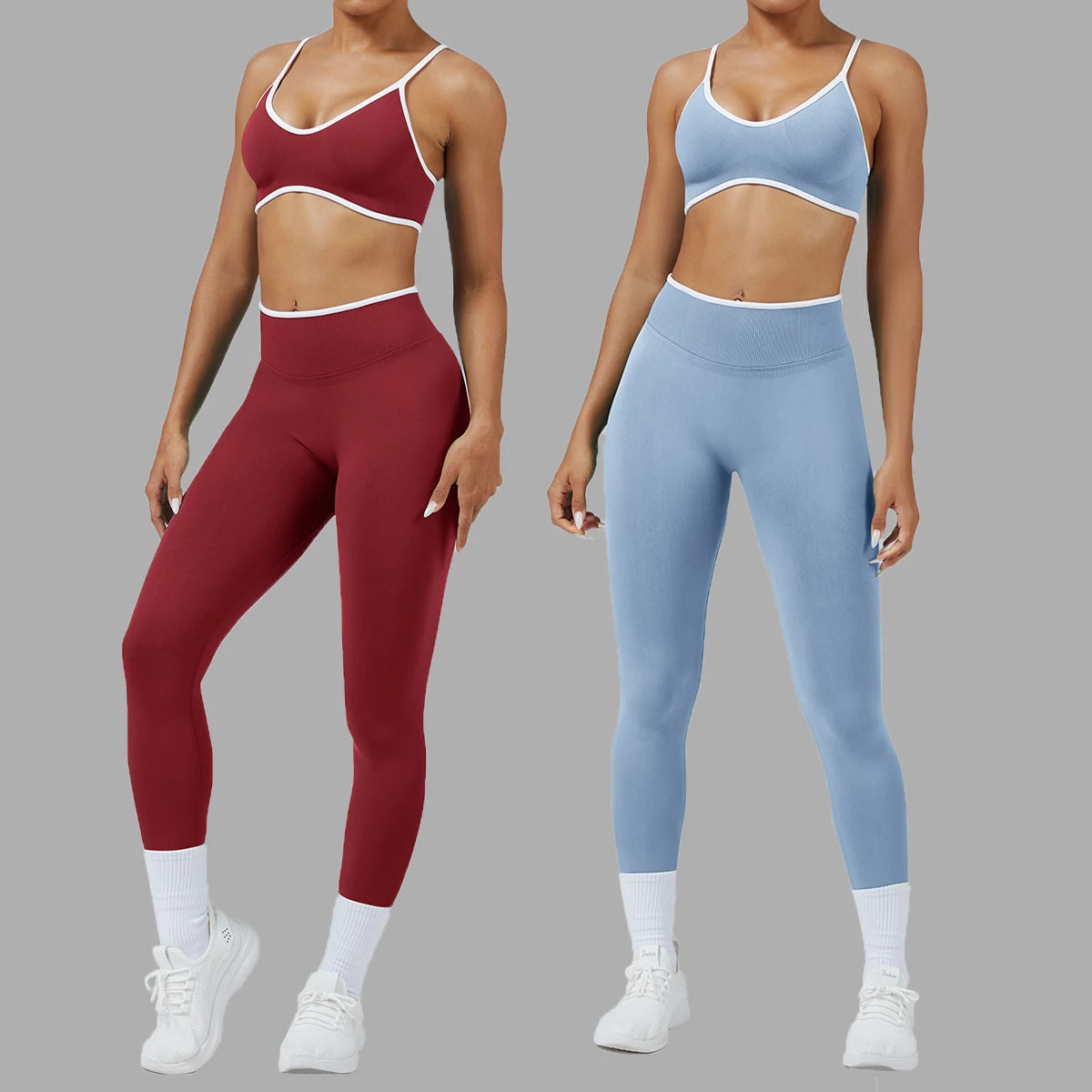 High Quality Women's Seamless Yoga Set Quick Drying Breathable Fitness Features Elastic Waist Closure Optimal for Running Sports Imagen principal del producto