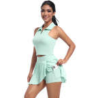 Custom Logo Womens Clothing Yoga Sets Tank Tops for Women Tennis Wear Skirt Set Golf Dress Pleated Skirt Gym Fitness Sportswear