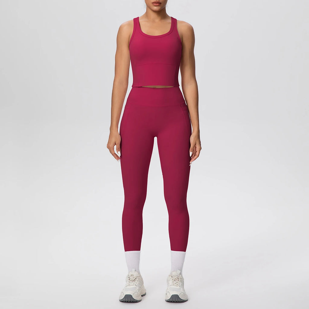 Volupie Utility Aura Set | Top Deportivo + Legging Tiro Alto