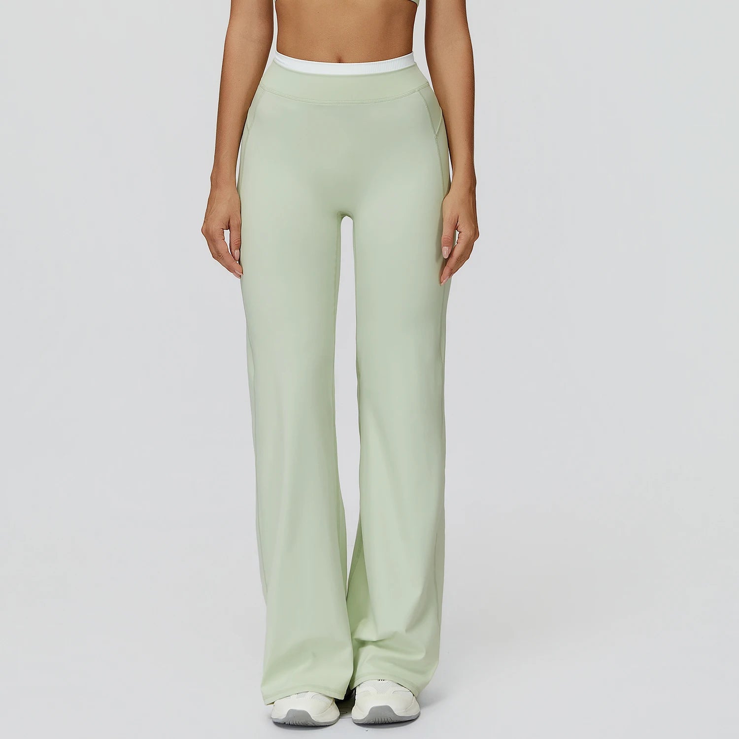 Factory Wholesale Women High Waist Workout Pants Gym Tights Activewear Naked Feeling Color Block Yoga Wear
