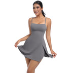 Custom Women's Sleeveless Moisture Wicking Tennis Dresses Flared Pleated Golf Jumpsuit Gym Skirts for Sports Wear