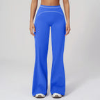 Wholesale Crossover Flare Yoga Pants Women High Waist Tummy Control Color Block Wide Leg Pants