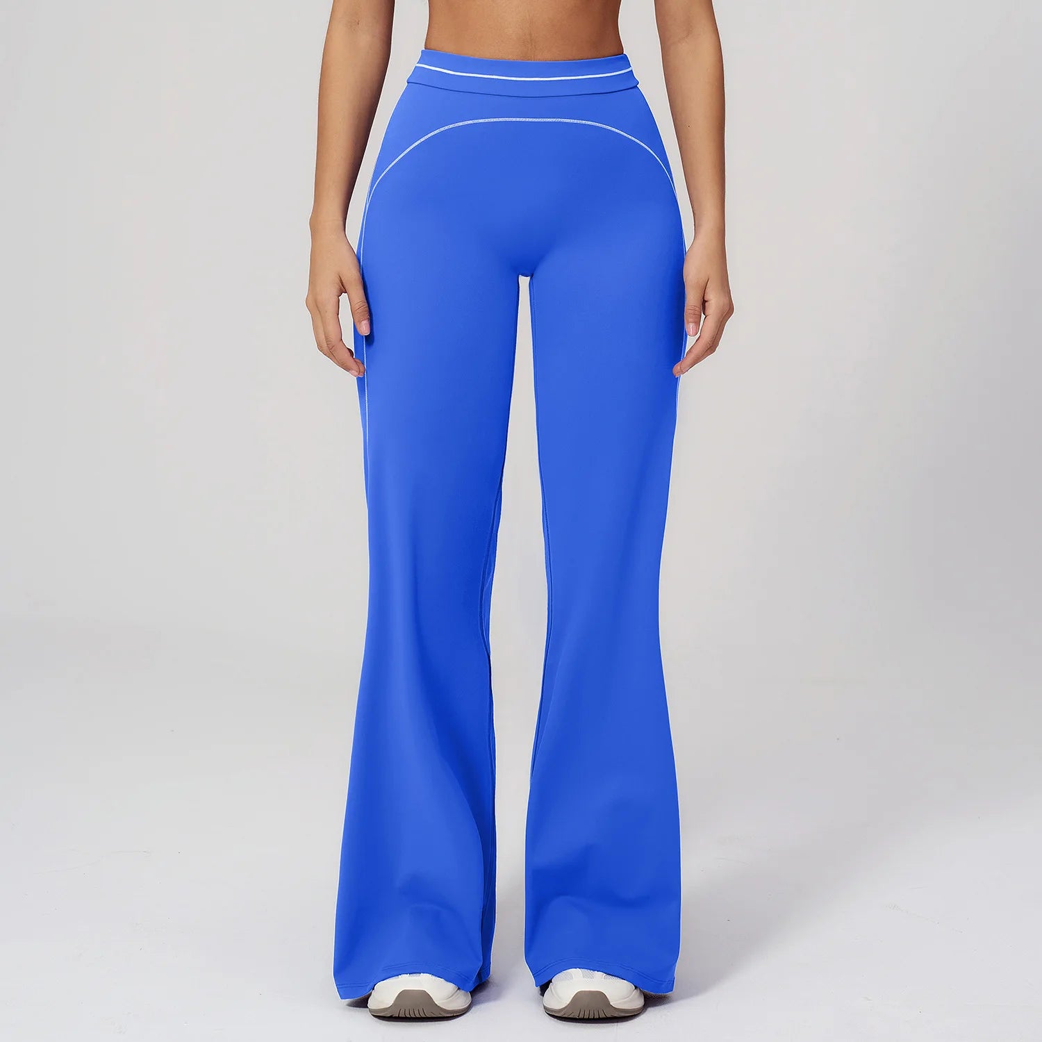 Wholesale Crossover Flare Yoga Pants Women High Waist Tummy Control Color Block Wide Leg Pants
