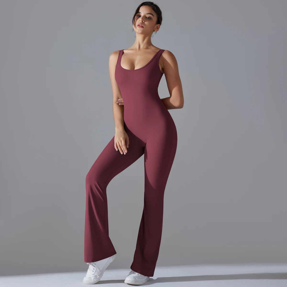 Women Jumpsuit Wide Leg Backless Jumpsuit Women Yoga Fitness Wear Bodysuit Hollow Out Gym Jumpsuits for Women