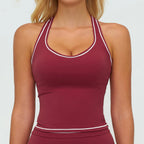 Manufacturer Women Yoga Tank Top Naked Feeling Activewear Color Block Padded Workout Gym Wear