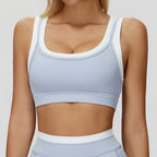 New Design Yoga Bra Women Naked Feeling Ribbed Color Block Sports Bra Padded Fitness Workout Top Activewear