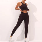 2024 New Design Ribbed Yoga Set Gym Fitness Bra Leggings Set Custom Logo Active Wear