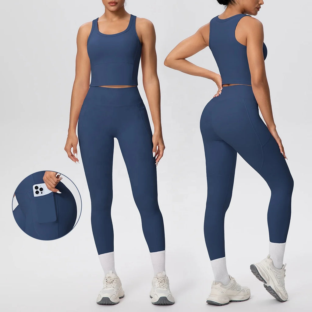 Volupie Utility Aura Set | Top Deportivo + Legging Tiro Alto