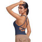 Cross Back Yoga Tank Top Quick Dry Breathable Running Bra Gym Fitness Crop Vest Sleeveless Sports Tops Yoga Tank Top for Women