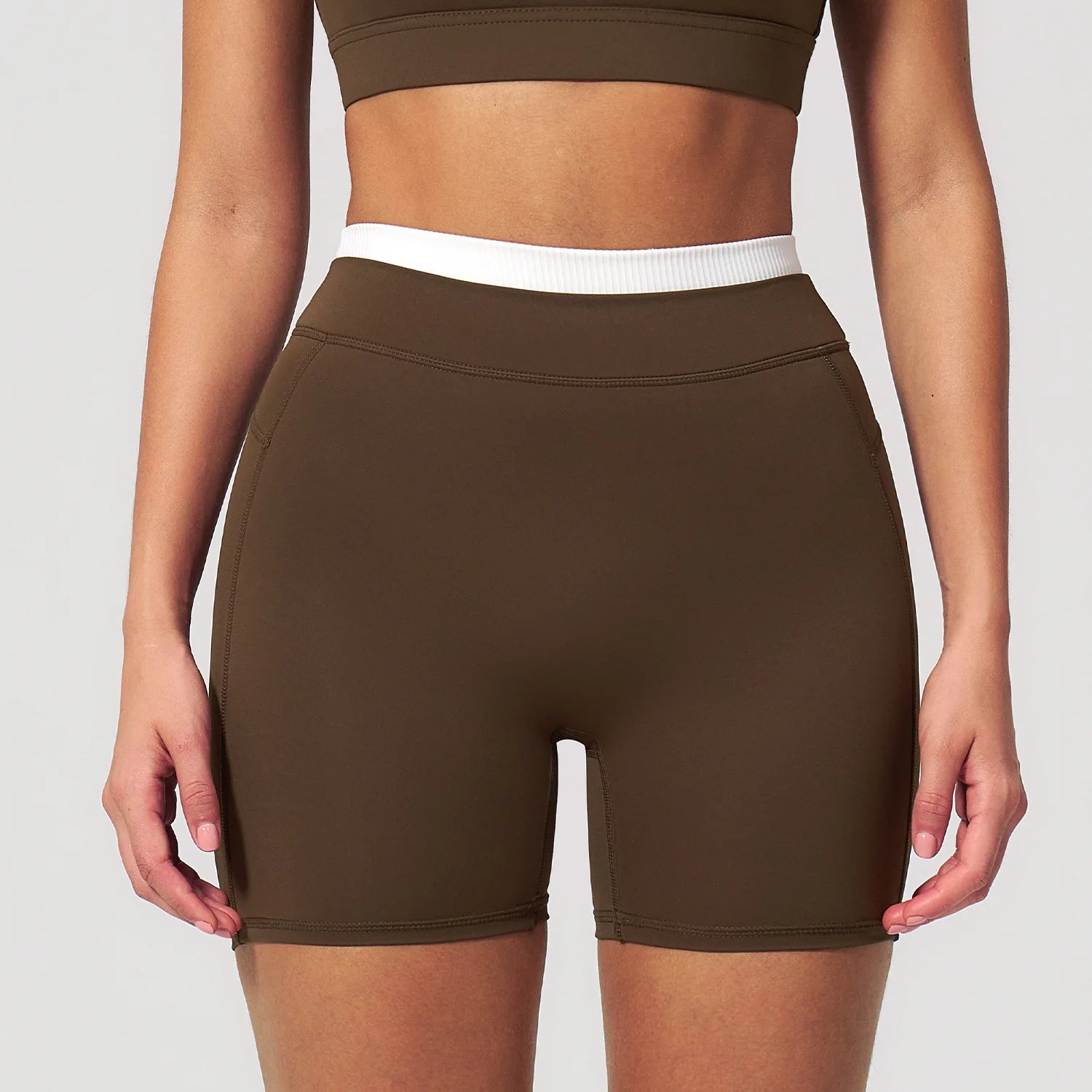 Wholesale Naked Feeling Yoga Shorts Women Ribbed Seamless Biker Shorts Fitness Running Workout Shorts