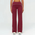 Wholesale Crossover Flare Yoga Pants Women High Waist Tummy Control Color Block Wide Leg Pants