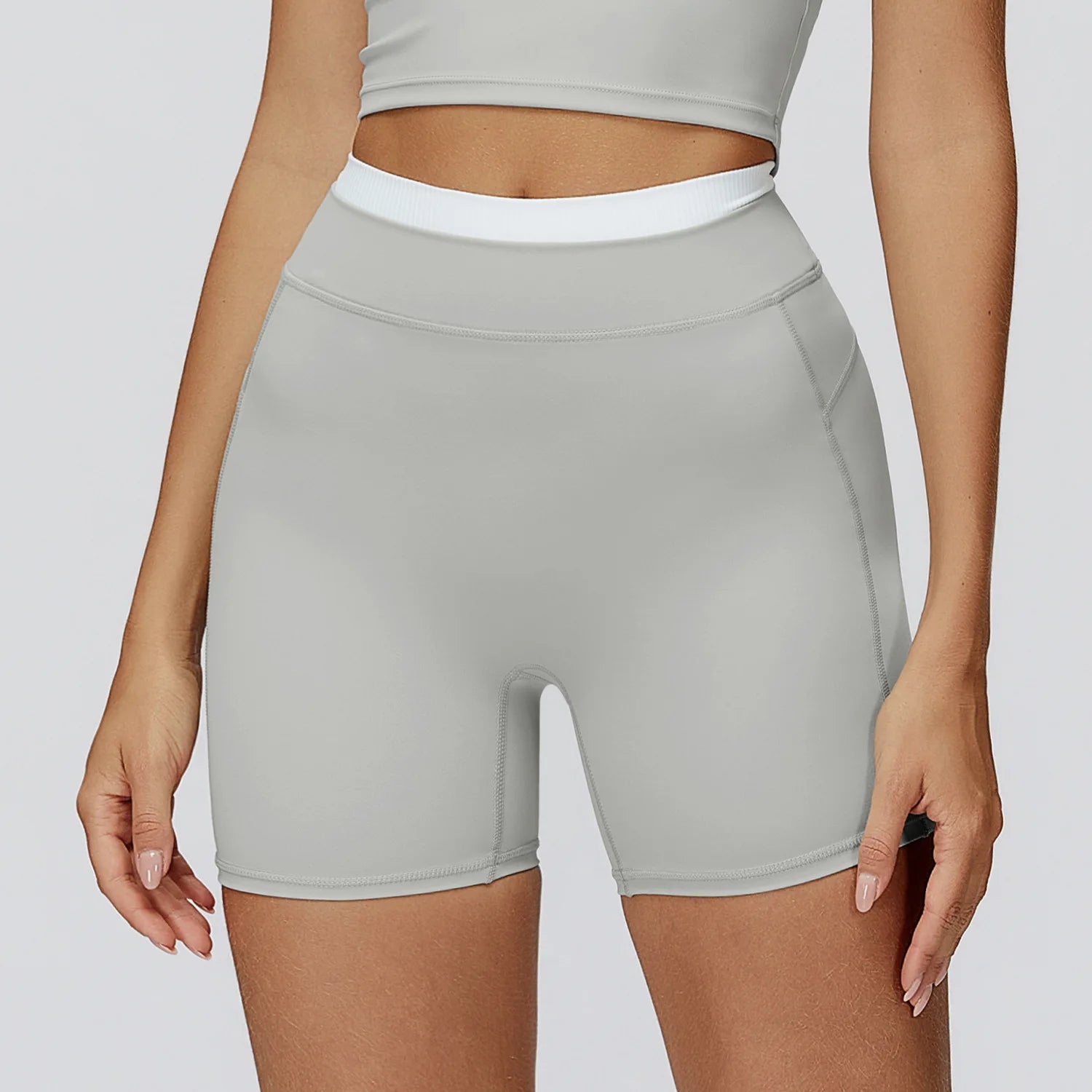 Wholesale Naked Feeling Yoga Shorts Women Ribbed Seamless Biker Shorts Fitness Running Workout Shorts