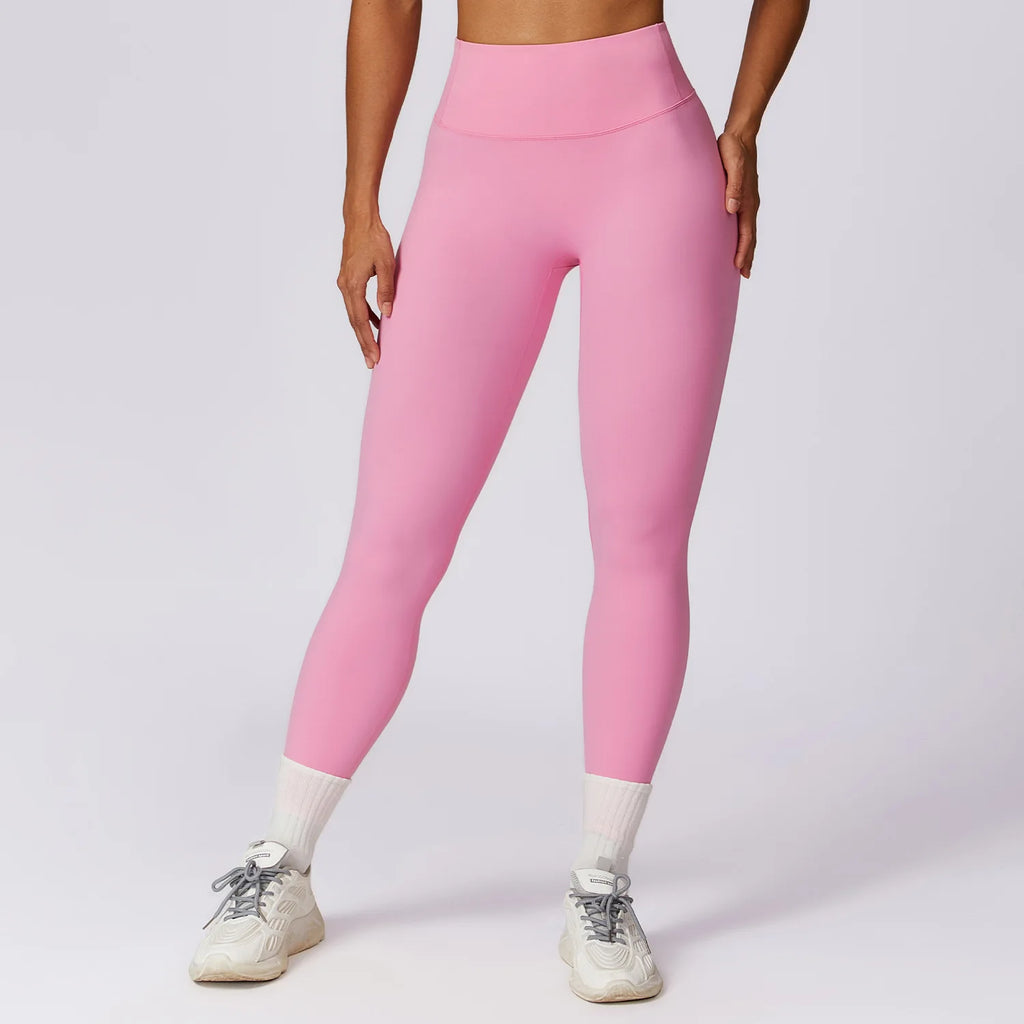 Women's High Waist Seamless Yoga Leggings Breathable Gym Clothing Elastic Waist Wholesale Scrunch Butt Push Leggings Solid