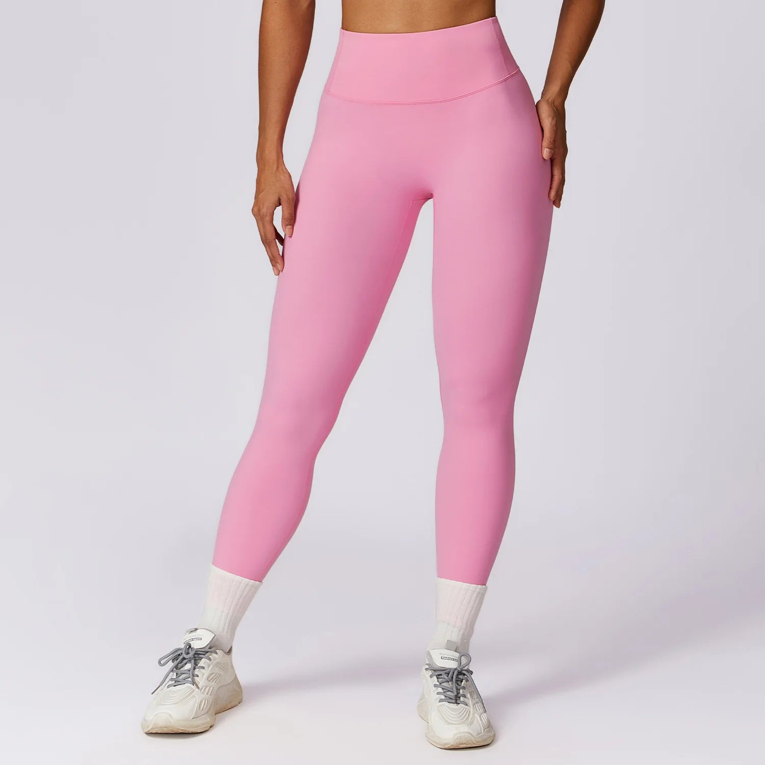 Women's High Waist Seamless Yoga Leggings Breathable Gym Clothing Elastic Waist Wholesale Scrunch Butt Push Leggings Solid