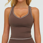 Manufacturer Women Yoga Tank Top Naked Feeling Activewear Color Block Padded Workout Gym Wear