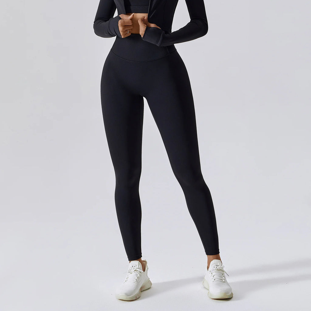 Women's High Waist Seamless Yoga Leggings Breathable Gym Clothing Elastic Waist Wholesale Scrunch Butt Push Leggings Solid