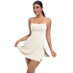 Custom Women's Sleeveless Moisture Wicking Tennis Dresses Flared Pleated Golf Jumpsuit Gym Skirts for Sports Wear