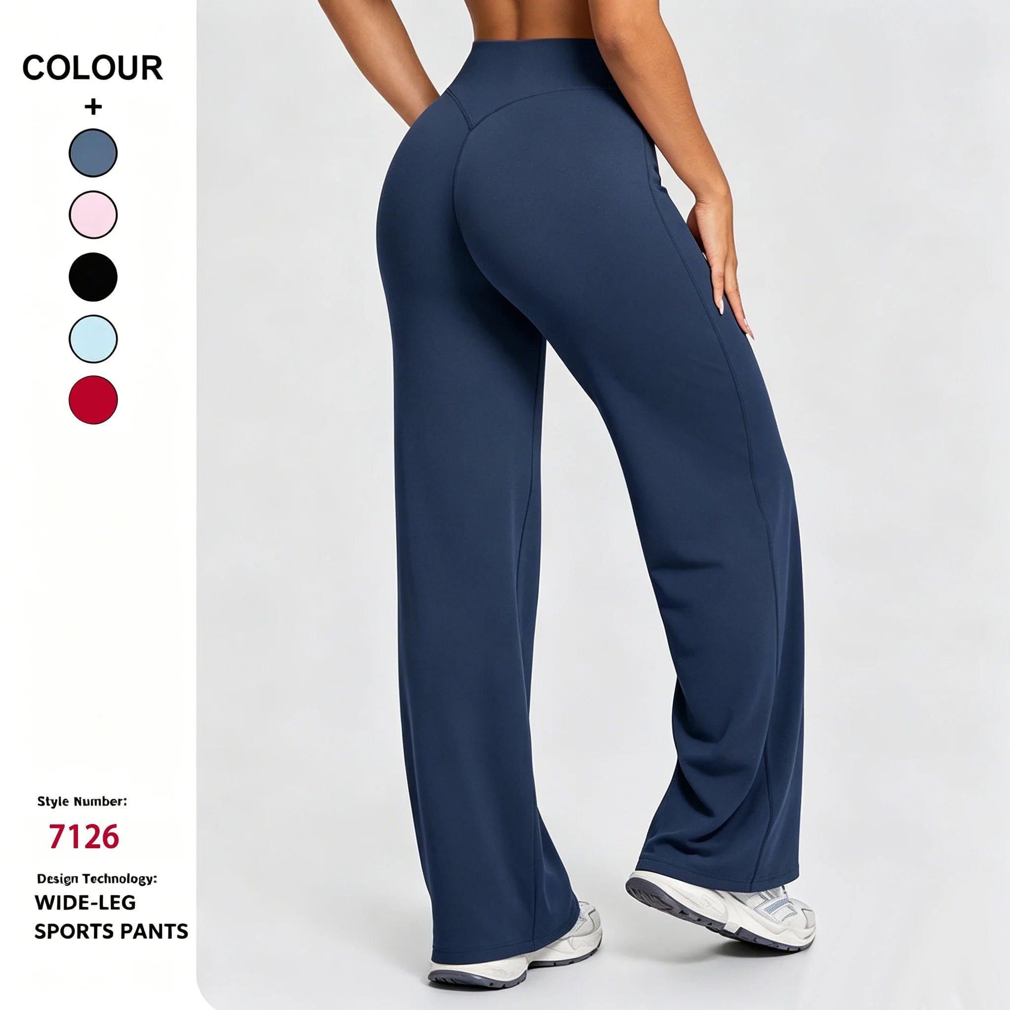 Custom Logo High Waist Quick Drying Hip Lifting Yoga Pants Tight Wide Leg Flared Pants Women Gym Sports Fitness Leggings Imagen principal del producto