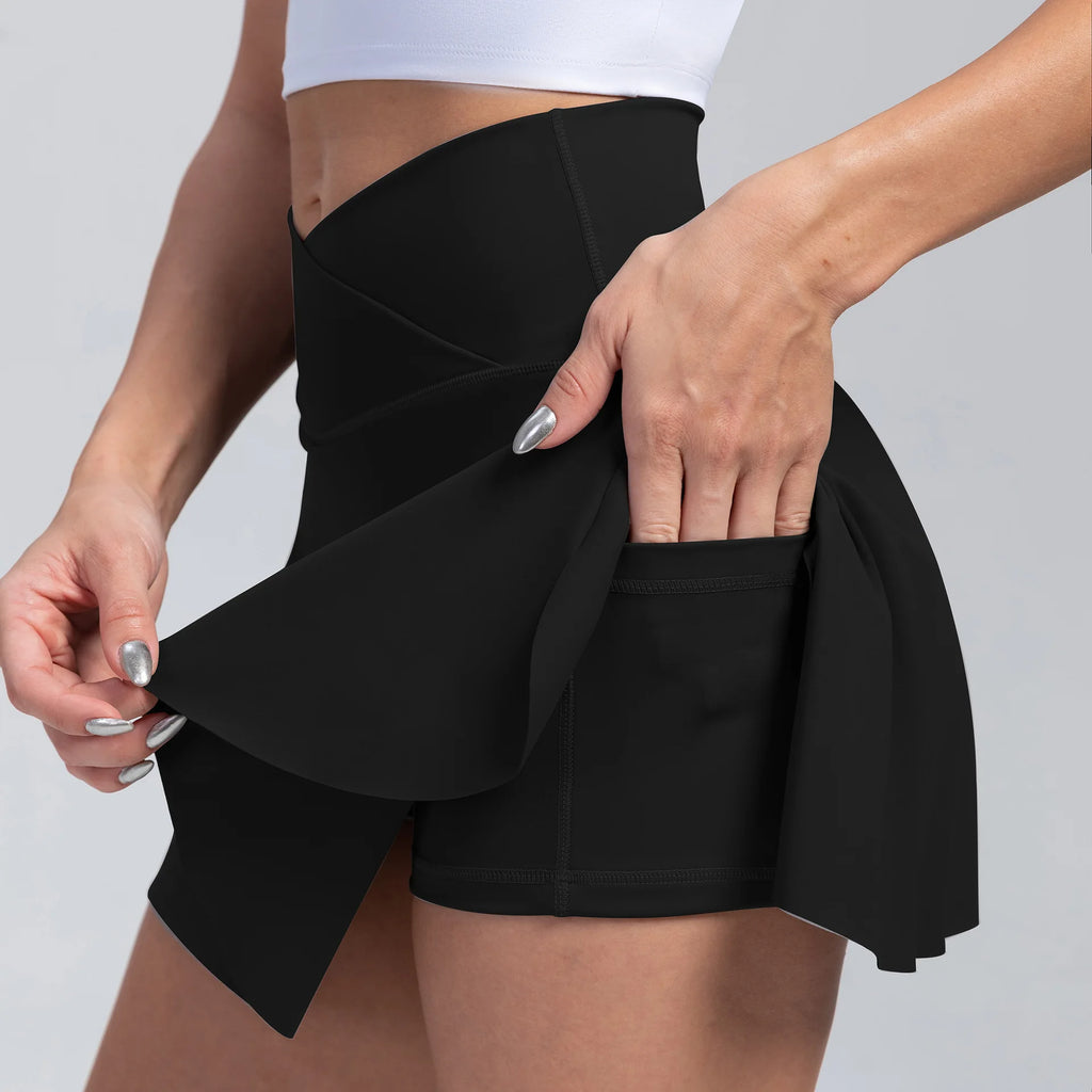 Volupie Court Skort | Falda Deportiva Cintura en V con Short Interior y Bolsillo