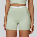 Wholesale Naked Feeling Yoga Shorts Women Ribbed Seamless Biker Shorts Fitness Running Workout Shorts