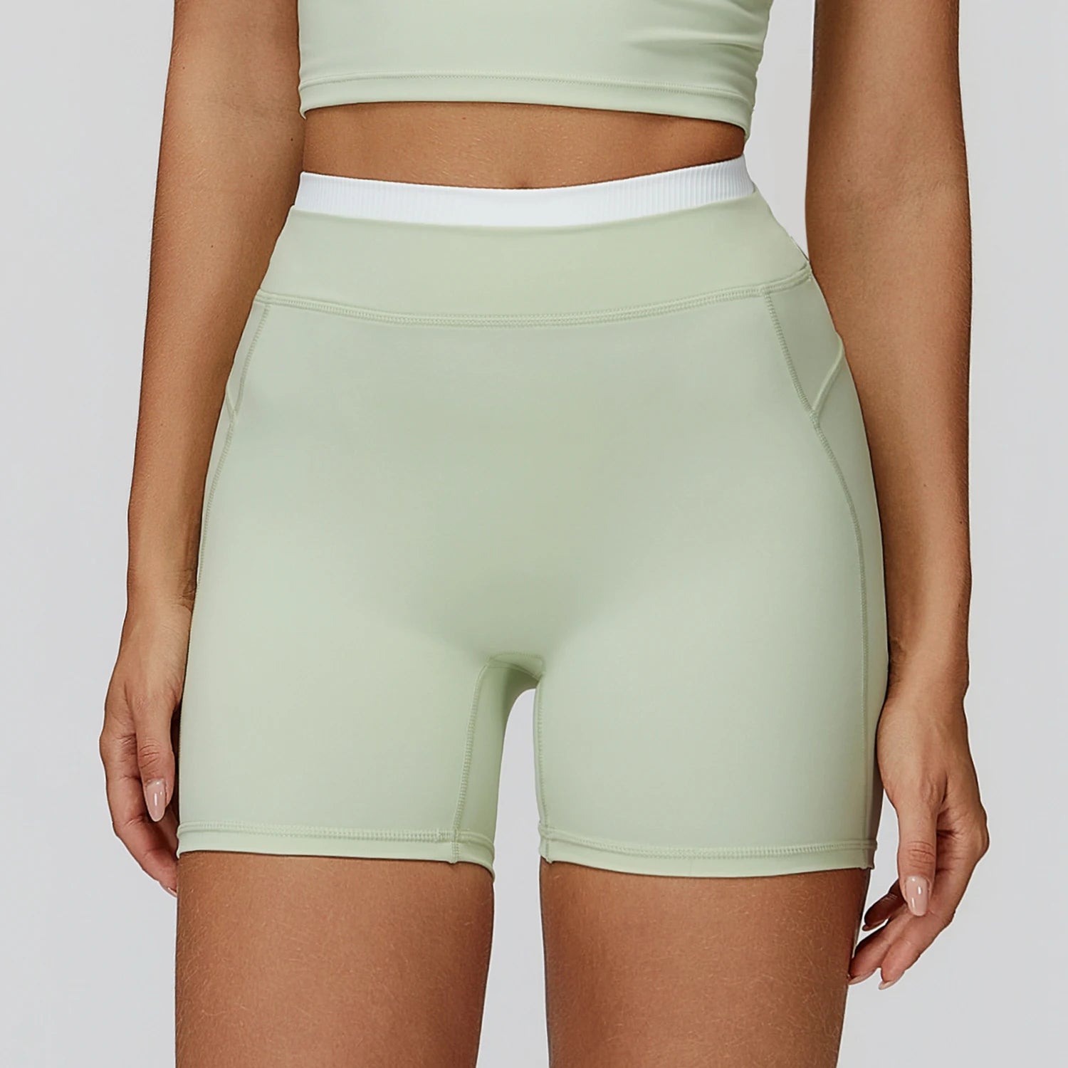 Wholesale Naked Feeling Yoga Shorts Women Ribbed Seamless Biker Shorts Fitness Running Workout Shorts