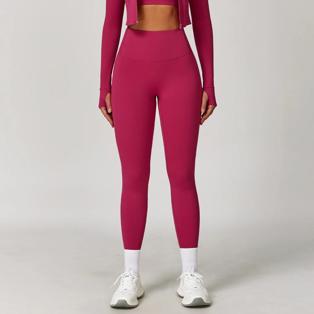 Women's High Waist Seamless Yoga Leggings Breathable Gym Clothing Elastic Waist Wholesale Scrunch Butt Push Leggings Solid